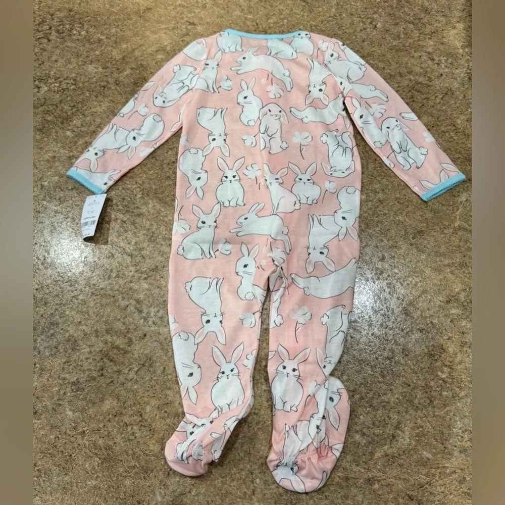 New Carter’s Pink Bunny Footed Pajamas – Size 2T